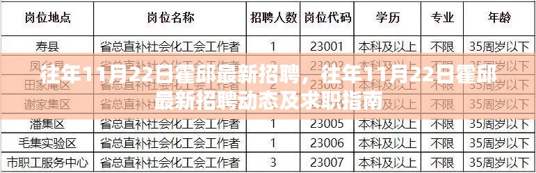 霍邱最新招聘动态及求职指南（往年11月22日）