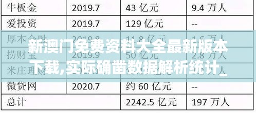 新澳门免费资料大全最新版本下载,实际确凿数据解析统计_互动版YXG2.49