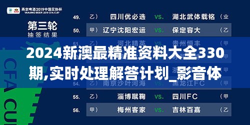 2024新澳最精准资料大全330期,实时处理解答计划_影音体验版HYD11.73