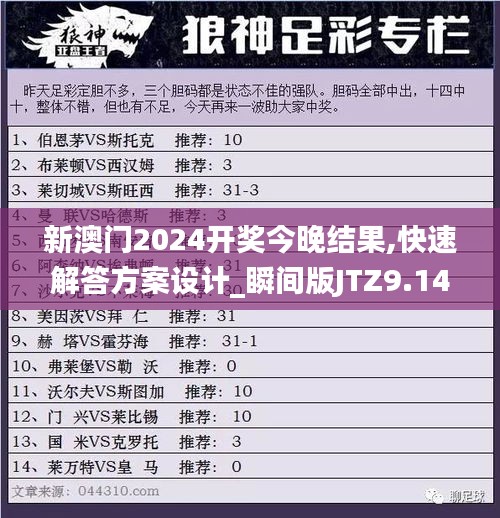 新澳门2024开奖今晚结果,快速解答方案设计_瞬间版JTZ9.14