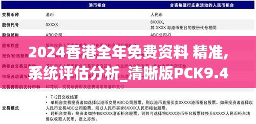 2024香港全年免费资料 精准,系统评估分析_清晰版PCK9.49