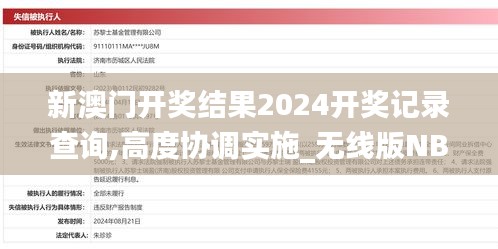 新澳门开奖结果2024开奖记录查询,高度协调实施_无线版NBT4.7