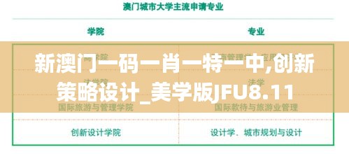 新澳门一码一肖一特一中,创新策略设计_美学版JFU8.11