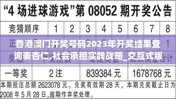 香港澳门开奖号码2023年开奖结果查询表杏仁,社会承担实践战略_交互式版NTJ8.1