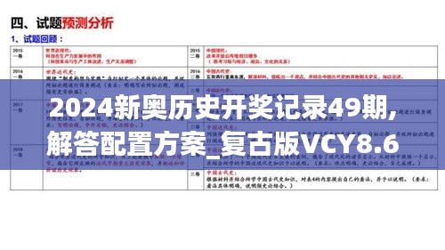 2024新奥历史开奖记录49期,解答配置方案_复古版VCY8.61