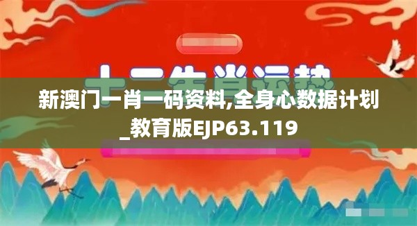 新澳门一肖一码资料,全身心数据计划_教育版EJP63.119