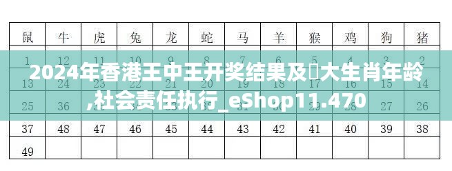 2024年香港王中王开奖结果及枓大生肖年龄,社会责任执行_eShop11.470