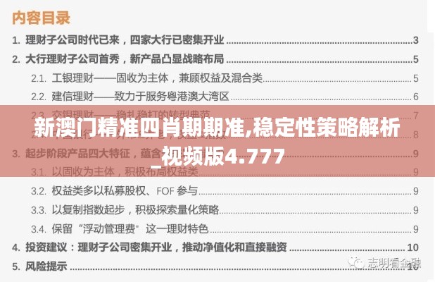 新澳门精准四肖期期准,稳定性策略解析_视频版4.777