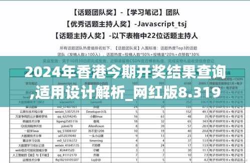 2024年香港今期开奖结果查询,适用设计解析_网红版8.319