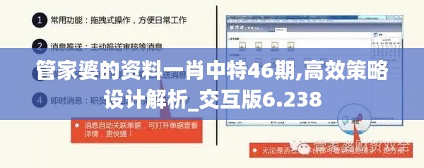 管家婆的资料一肖中特46期,高效策略设计解析_交互版6.238