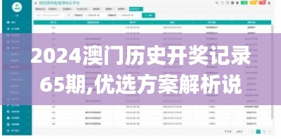 2024澳门历史开奖记录65期,优选方案解析说明_FHD版9.171