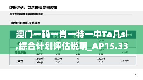 澳门一码一肖一特一中Ta几si,综合计划评估说明_AP15.337