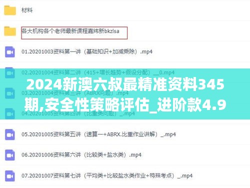 2024新澳六叔最精准资料345期,安全性策略评估_进阶款4.979