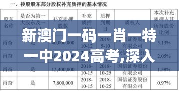 新澳门一码一肖一特一中2024高考,深入数据解答解释落实_户外版6.304