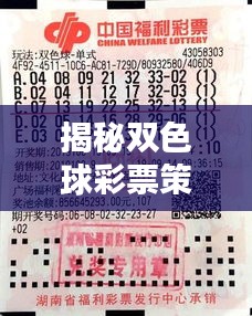揭秘双色球彩票策略，独家技巧助你洞悉彩票背后的秘密！