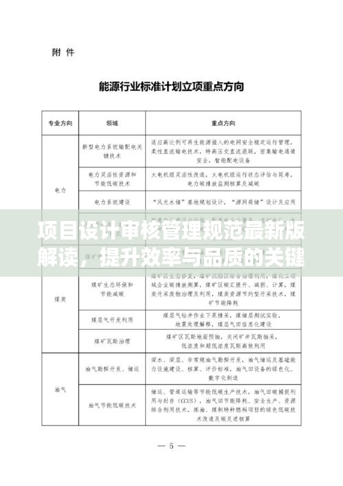项目设计审核管理规范最新版解读，提升效率与品质的关键指南！