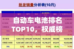 自动车电池排名TOP10，权威榜单揭秘！